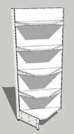 Стеллаж металлический с полками угловой 750х750/580х2000 (4х400)